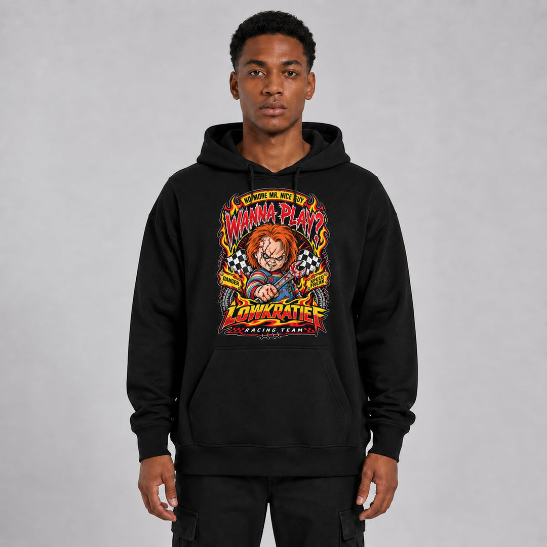 LOWKRATIEF Wanna Play Oversize-Hoodie mit Frontprint