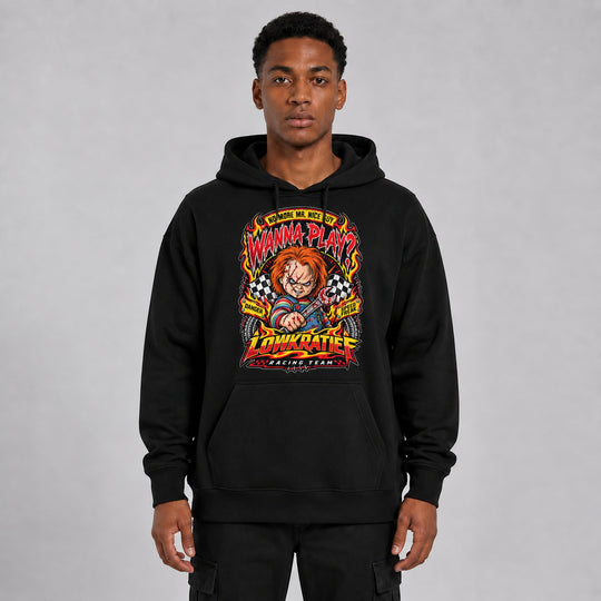 LOWKRATIEF Wanna Play Oversize-Hoodie mit Frontprint